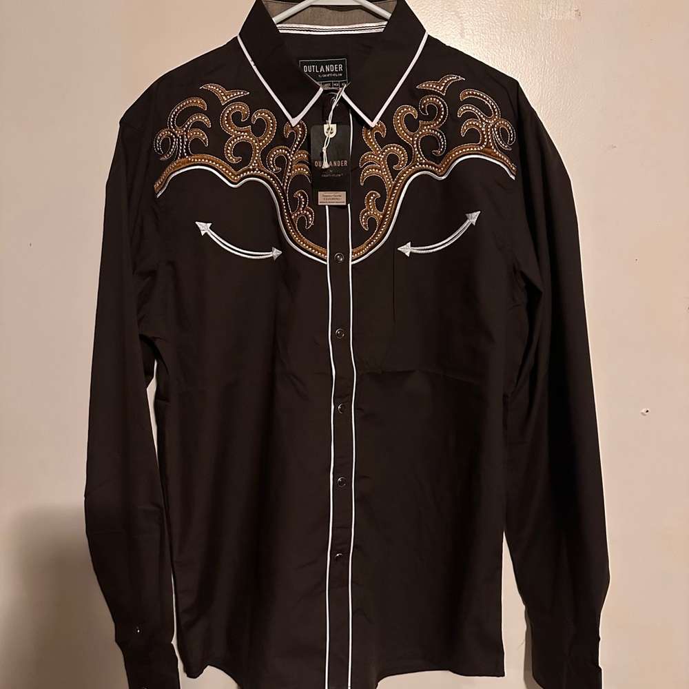 Outlander Men's Black Western Shirt
